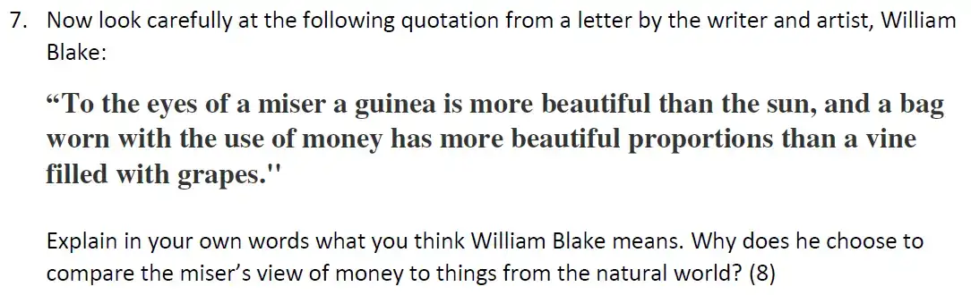 Question 09 - Westminster School - 13+ English Scholarship Exam 2014