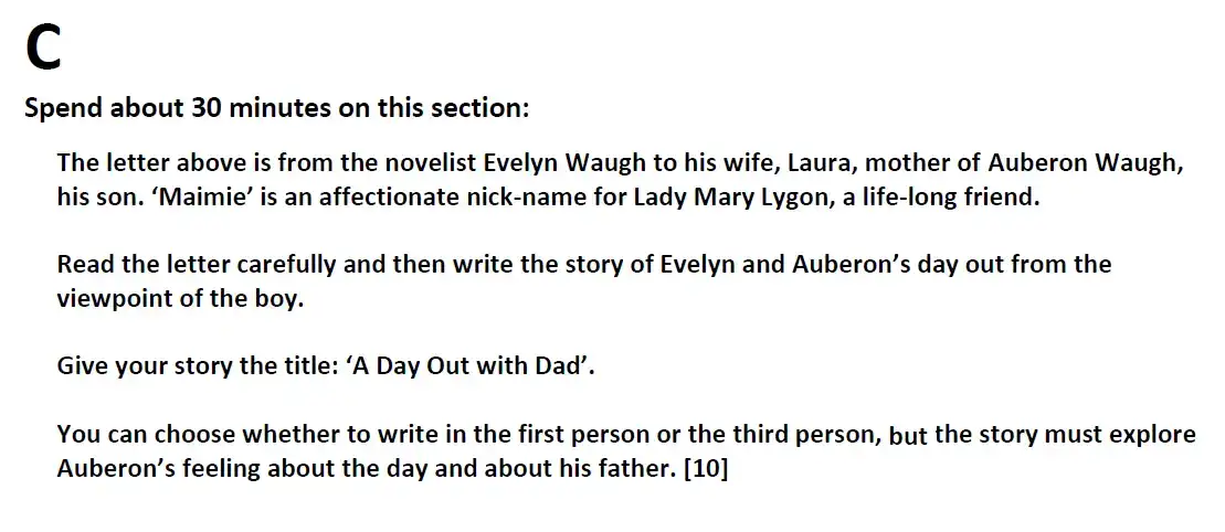 Writing task 01 - Westminster School - 13 Plus English Scholarship Exam 2015