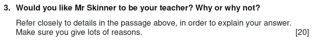 Question 07 - Westminster School - 13 Plus English Scholarship Exam 2019
