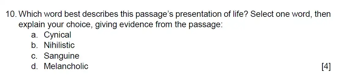Question 13 - Westminster School - 13 Plus English Scholarship Exam 2021