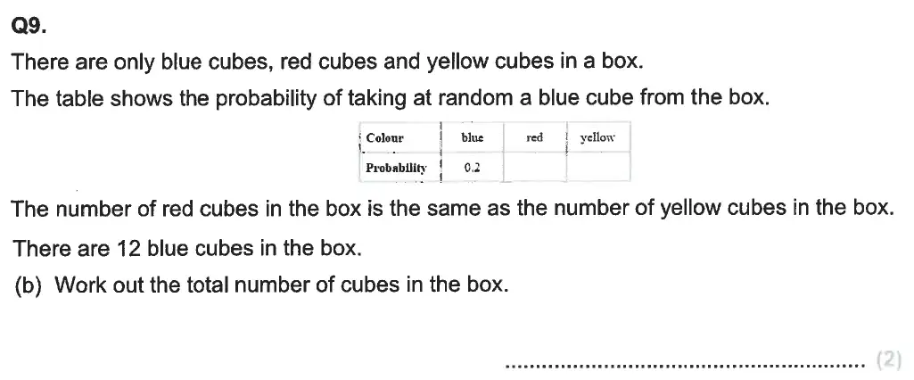 Question 9(b) - Aldenham School - 13 Plus Maths Sample Paper 2 2023