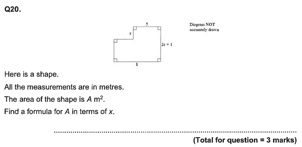Question 20 - Aldenham School - 13 Plus Maths Sample Paper 2 2023