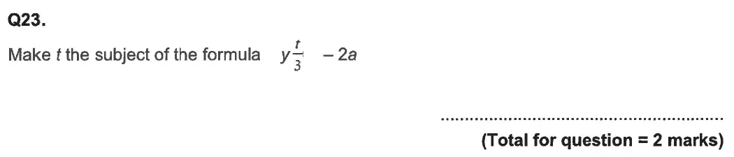 Question 23 - Aldenham School - 13 Plus Maths Sample Paper 2 2023
