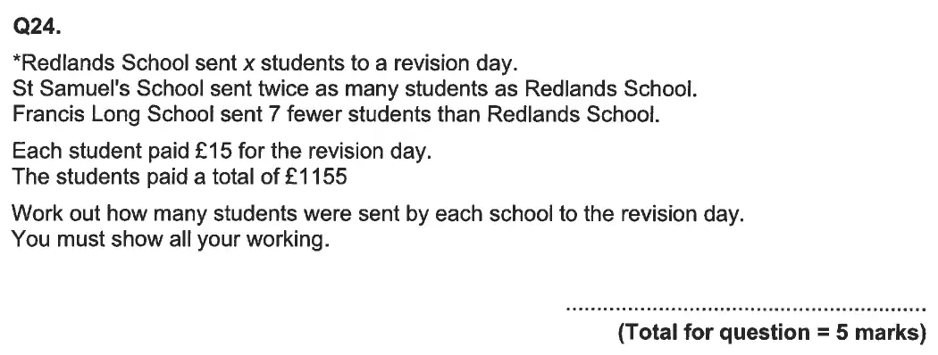 Question 24 - Aldenham School - 13 Plus Maths Sample Paper 2 2023