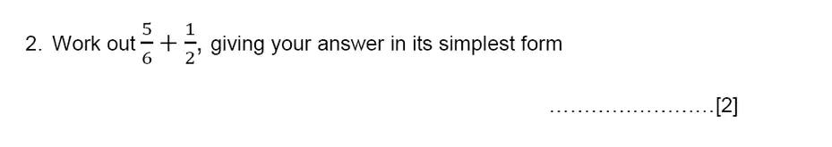 Question 2 - Aldenham School – 13 Plus Maths Sample Paper 2015