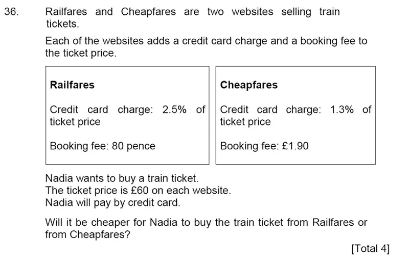 Question 36 - Aldenham School – 13 Plus Maths Sample Paper 2015