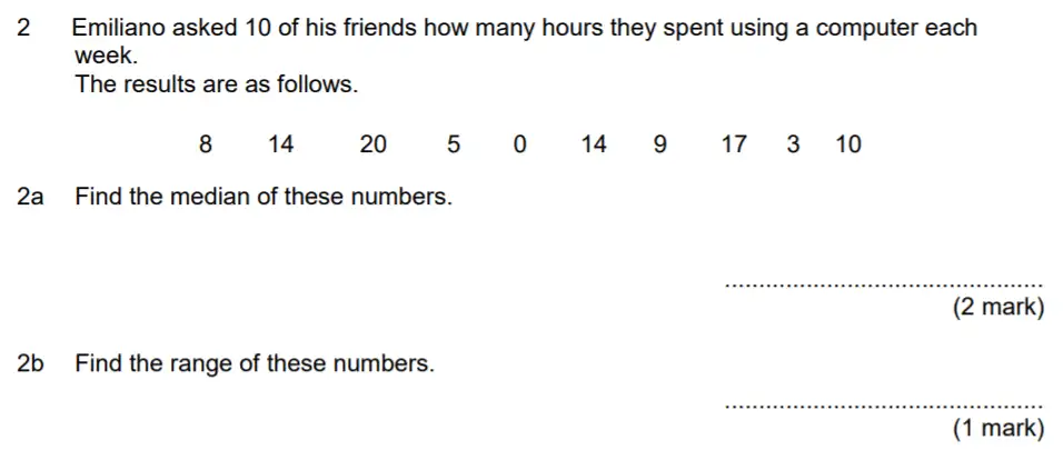 Question 2(2a,2b) - Aldenham School – 13 Plus Maths Sample Paper 2017