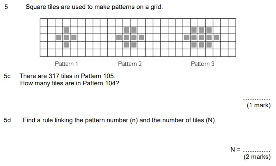 Question 5(5c,5d) - Aldenham School – 13 Plus Maths Sample Paper 2017