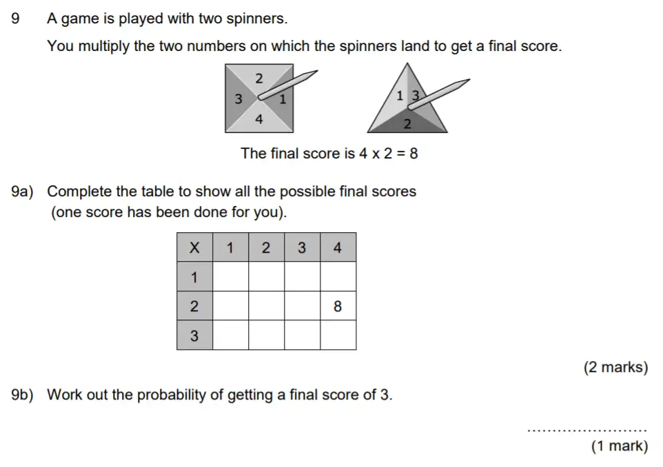 Question 9(9a,9b) - Aldenham School – 13 Plus Maths Sample Paper 2017