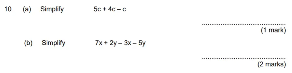 Question 10(10a,10b) - Aldenham School – 13 Plus Maths Sample Paper 2017