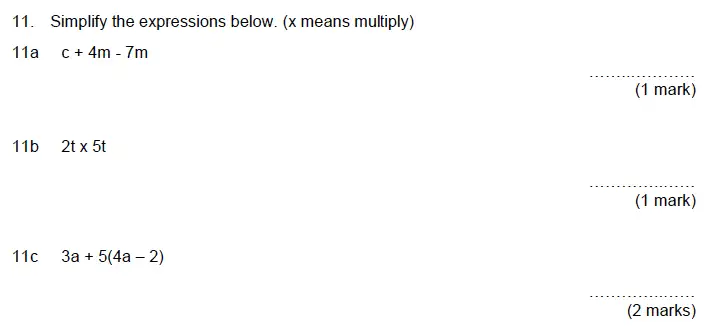 Question 11(11(a),11(b),11(c)) - Aldenham School – 13 Plus Maths Sample Paper 2019