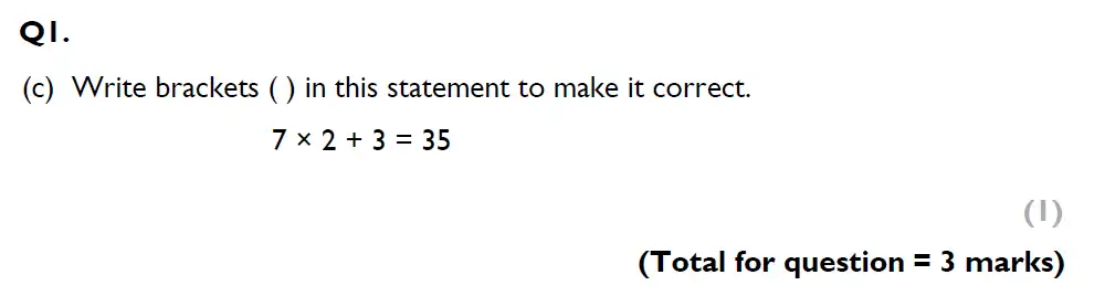 Question 1(c) - Aldenham School – 13 Plus Maths Sample Paper 1 2023