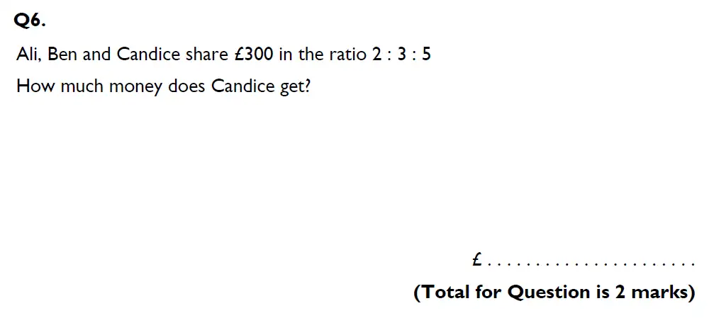 Question 6 - Aldenham School – 13 Plus Maths Sample Paper 1 2023