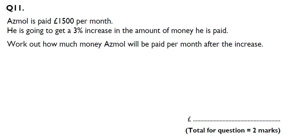 Question 11 - Aldenham School – 13 Plus Maths Sample Paper 1 2023