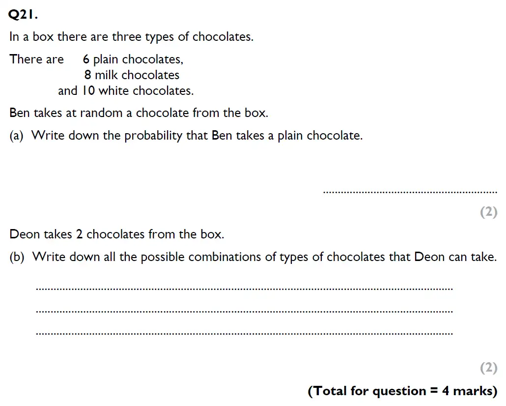 Question 21(21(a),21(b)) - Aldenham School – 13 Plus Maths Sample Paper 1 2023