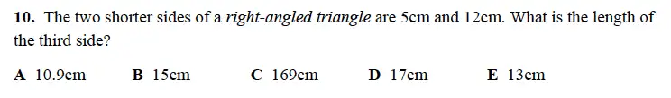 Question 10 - Alleyn’s School – 13 Plus Maths Sample Examination Paper 1 2023