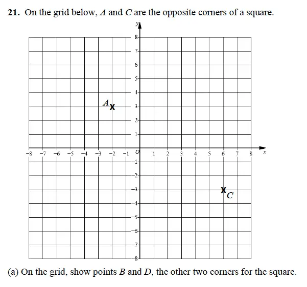 Question 21(a) - Alleyn’s School – 13 Plus Maths Sample Examination Paper 1 2023
