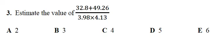 Question 3 - Alleyn’s School – 13 Plus Maths Sample Examination Paper 2 2023