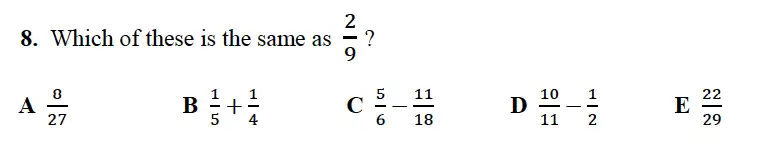 Question 8 - Alleyn’s School – 13 Plus Maths Sample Examination Paper 2 2023