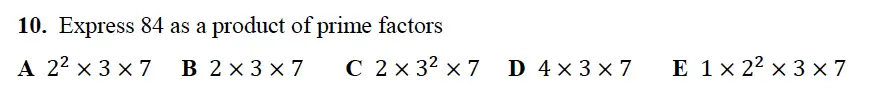 Question 10 - Alleyn’s School – 13 Plus Maths Sample Examination Paper 2 2023