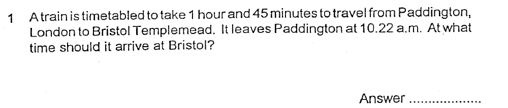 Question 1 - Alleyn's School – 13 Plus Maths Sample Paper 2023
