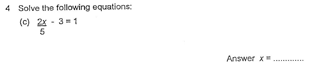 Question 4(c) - Alleyn's School – 13 Plus Maths Sample Paper 2023