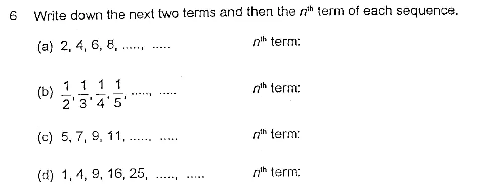 Question 6(a,b,c,d) - Alleyn's School – 13 Plus Maths Sample Paper 2023