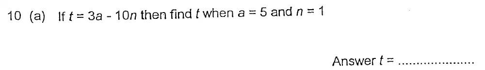 Question 10(a) - Alleyn's School – 13 Plus Maths Sample Paper 2023