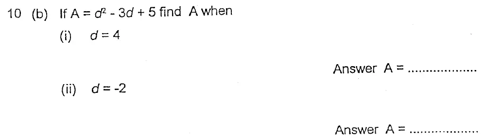 Question 10(b)(10(b)(i),10(b)(ii)) - Alleyn's School – 13 Plus Maths Sample Paper 2023