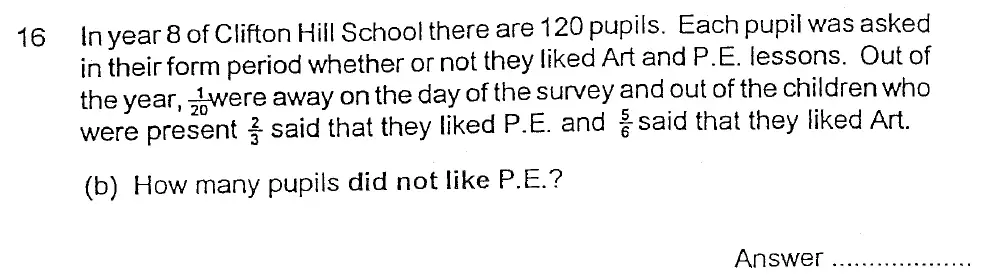 Question 16(b) - Alleyn's School – 13 Plus Maths Sample Paper 2023