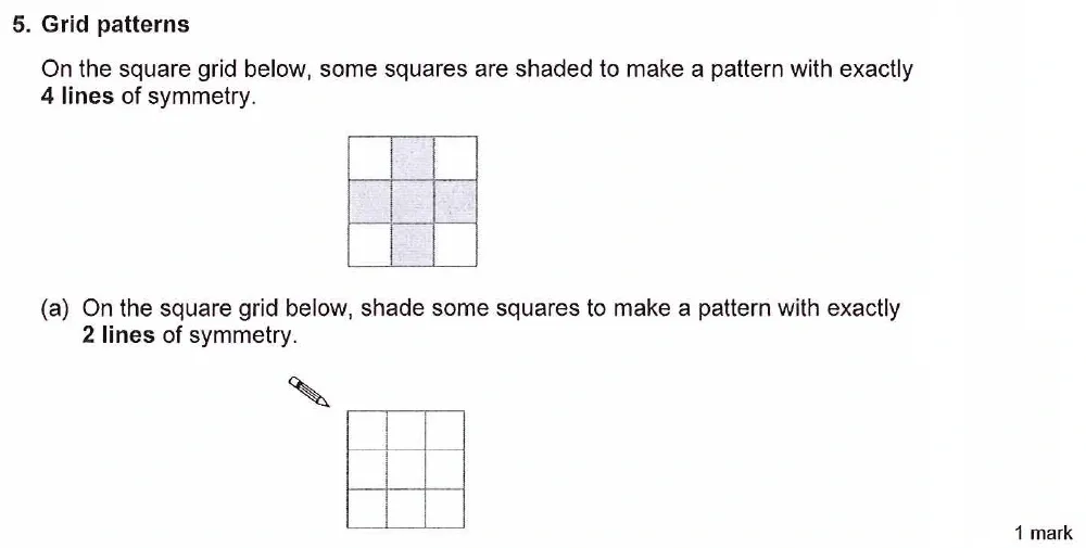 Question 05(a) - Ashford School Year 9 Maths Entrance Exam Sample Paper