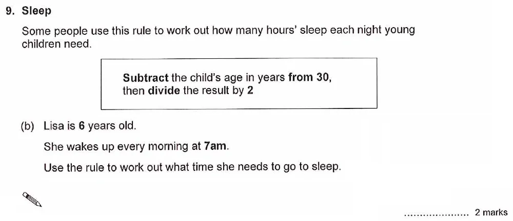 Question 09(b) - Ashford School Year 9 Maths Entrance Exam Sample Paper 2026