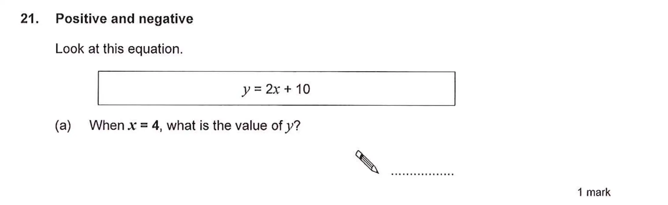 Question 21(a) - Ashford School Year 9 Maths Entrance Exam Sample Paper 2026
