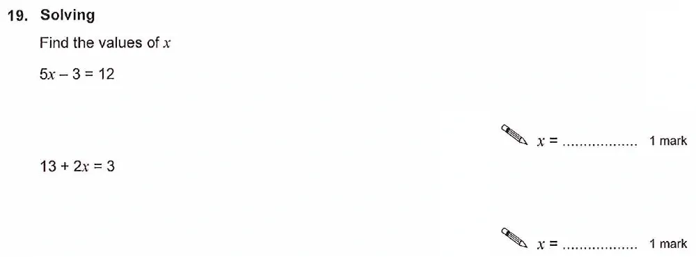 Question 19 - Ashford School Year 9 Maths Entrance Exam Sample Paper 2026