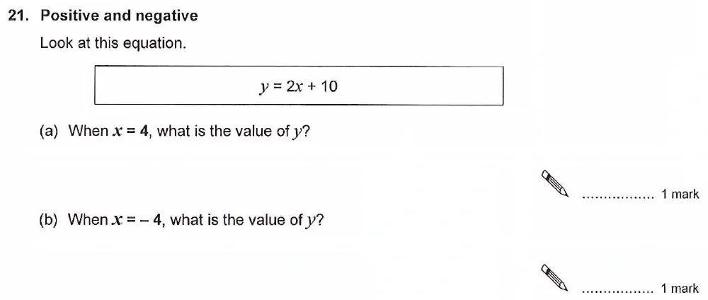 Question 21(a, b) - Ashford School Year 9 Maths Entrance Exam Sample Paper 2026