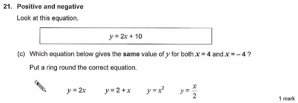 Question 21(c) - Ashford School Year 9 Maths Entrance Exam Sample Paper 2026