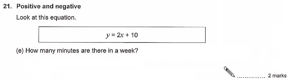 Question 21(e) - Ashford School Year 9 Maths Entrance Exam Sample Paper 2026