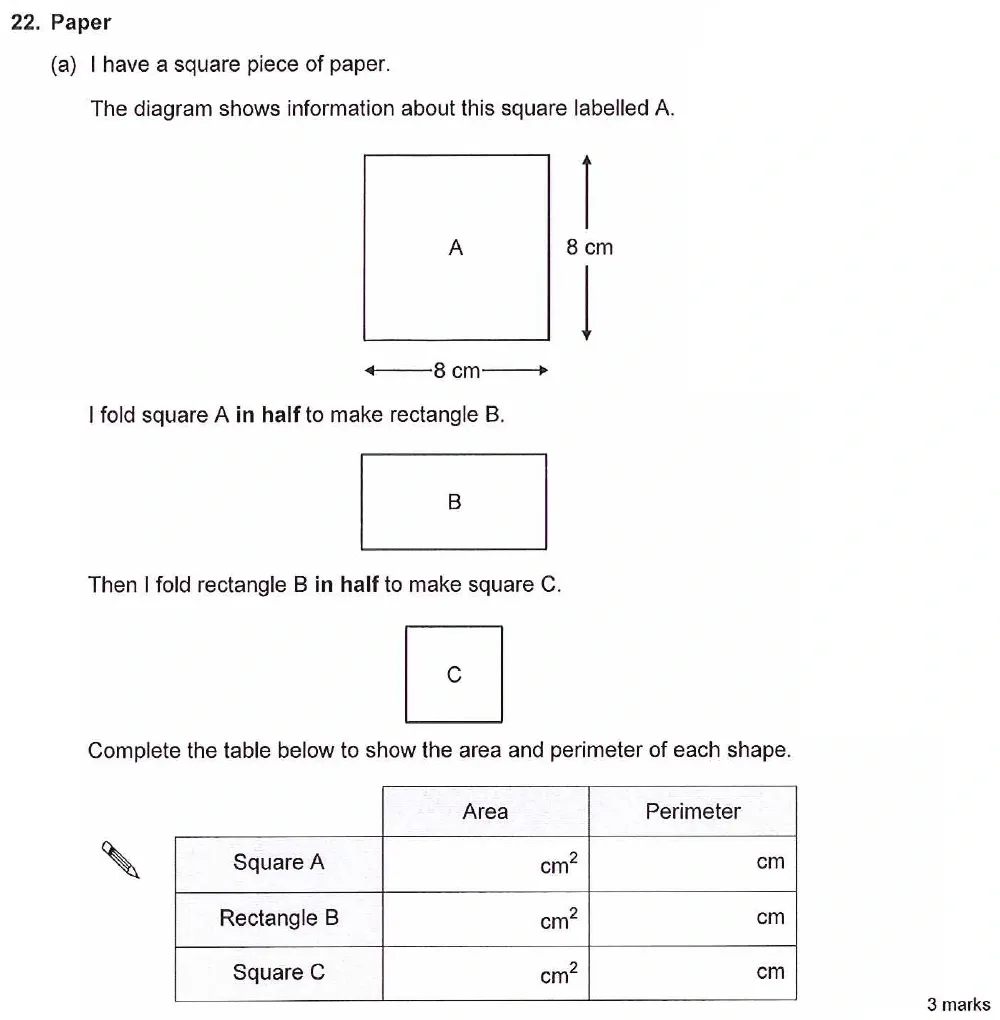 Question 22(a) - Ashford School Year 9 Maths Entrance Exam Sample Paper 2026