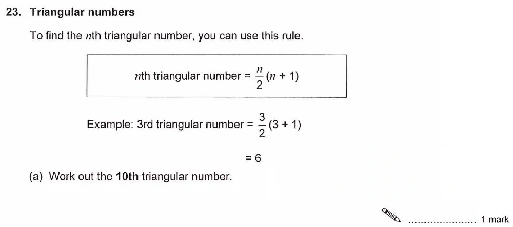 Question 23(a) - Ashford School Year 9 Maths Entrance Exam Sample Paper