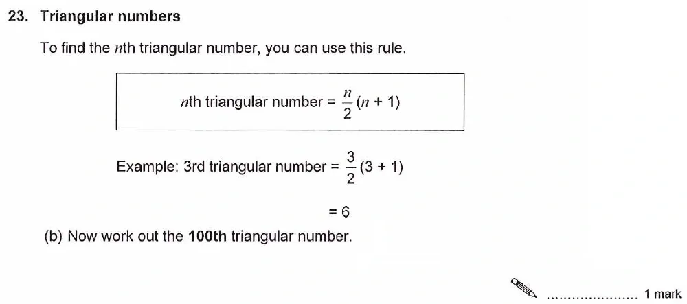 Question 23(b) - Ashford School Year 9 Maths Entrance Exam Sample Paper