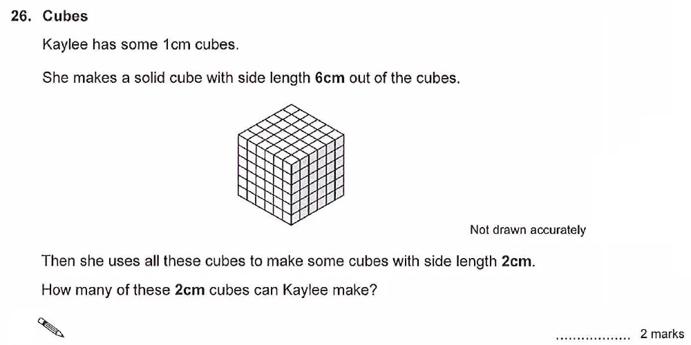 Question 26 - Ashford School Year 9 Maths Entrance Exam Sample Paper 2026