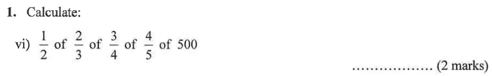 Question 1(vi) - Bancroft's School – 13 Plus Maths Entrance Exam – Specimen Paper 2023