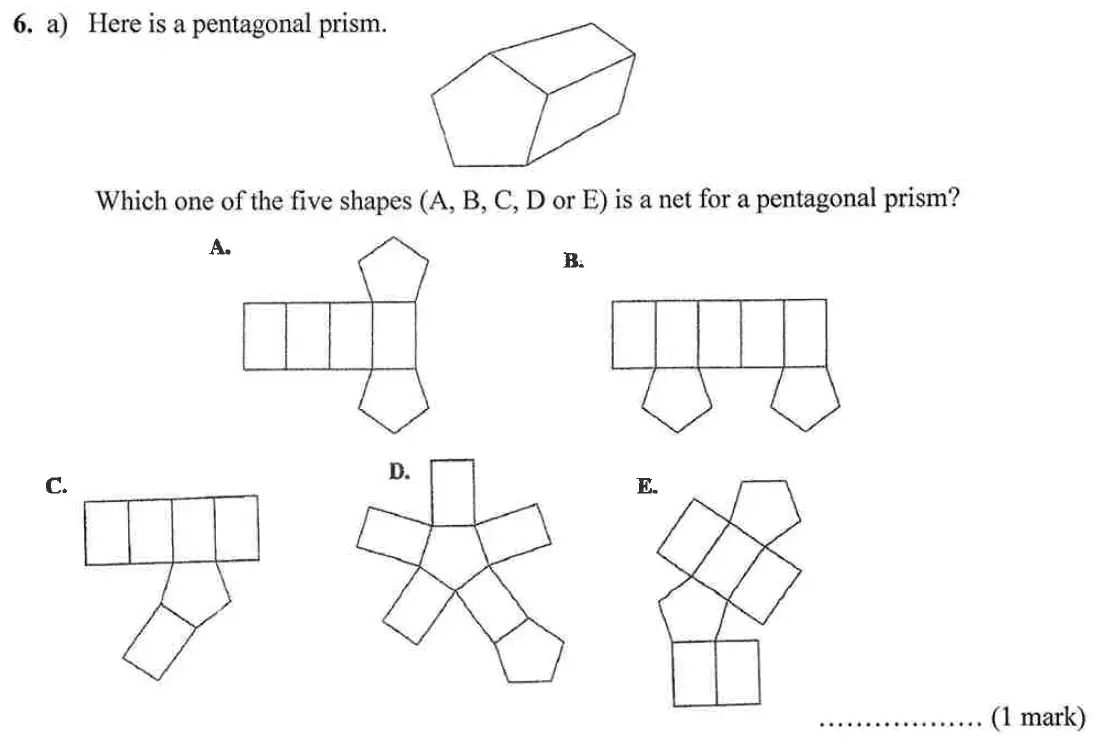 Question 6(a) - Bancroft's School – 13 Plus Maths Entrance Exam – Specimen Paper 2023