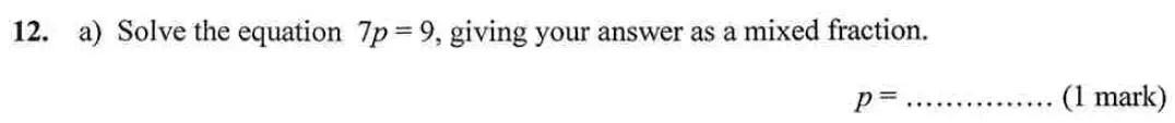 Question 12(a) - Bancroft's School – 13 Plus Maths Entrance Exam – Specimen Paper 2023