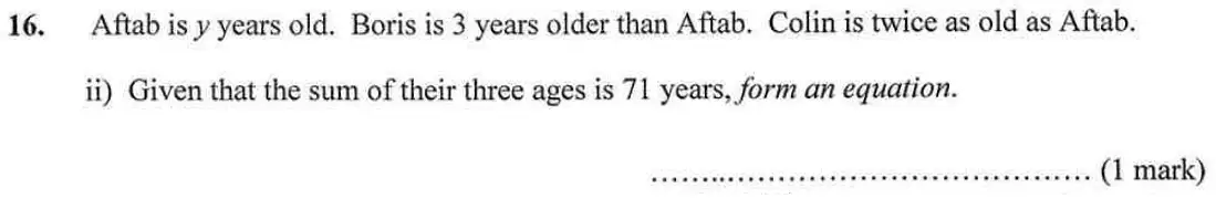 Question 16(ii) - Bancroft's School – 13 Plus Maths Entrance Exam – Specimen Paper 2023