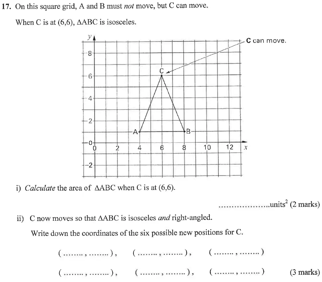 Question 17(i,ii) - Bancroft's School – 13 Plus Maths Entrance Exam – Specimen Paper 2023
