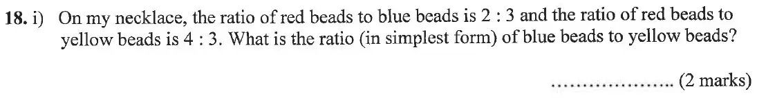Question 18(i) - Bancroft's School – 13 Plus Maths Entrance Exam – Specimen Paper 2023