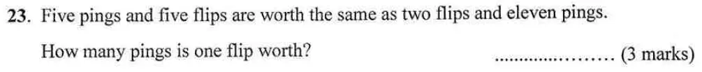 Question 23 - Bancroft's School – 13 Plus Maths Entrance Exam – Specimen Paper 2023