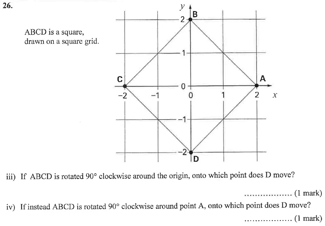 Question 26(iii,iv) - Bancroft's School – 13 Plus Maths Entrance Exam – Specimen Paper 2023