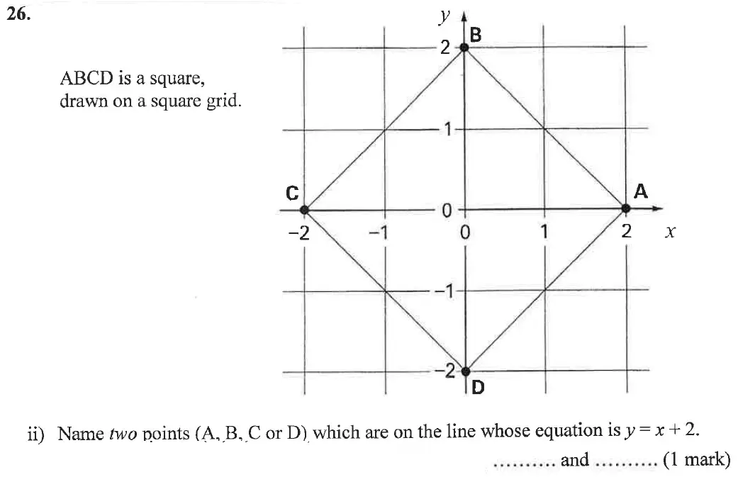 Question 26(ii) - Bancroft's School – 13 Plus Maths Entrance Exam – Specimen Paper 2023